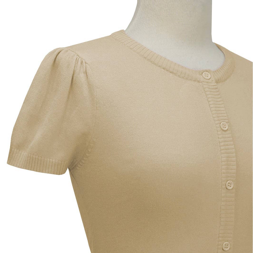 Mak - Vente Cardigan – femme - Cardigan court à col rond à manches courtes CB053649