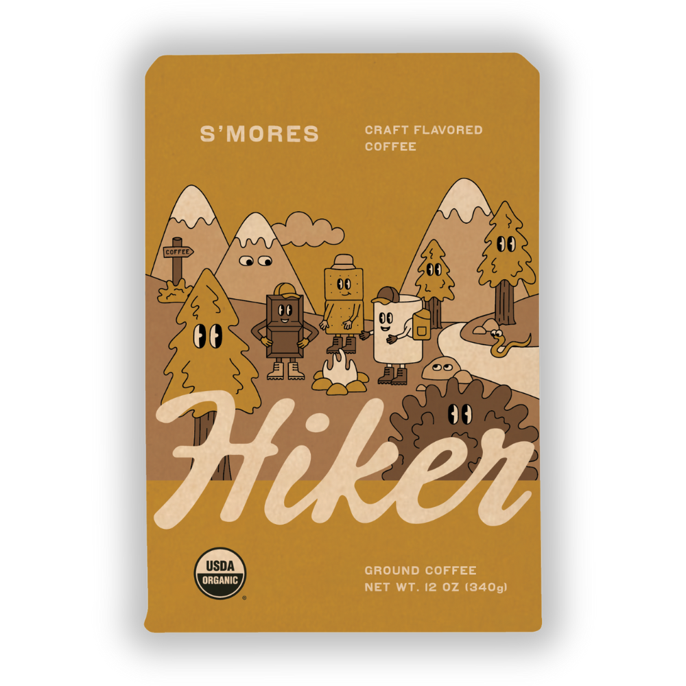 Hiker Coffee - Wholesale Ground Coffee - S'mores, Ground Coffee, 12oz, No Seed Oils, Mycotoxin-Free1