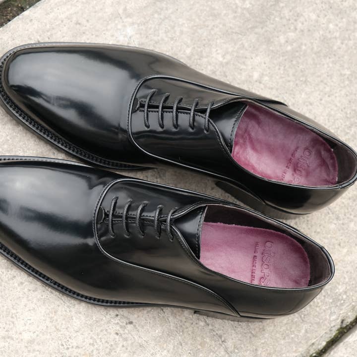 Otisopse – Großhandel Oxford-Schuhe – Herren – Schwarze Oxford-Schuhe aus gebürstetem Leder7