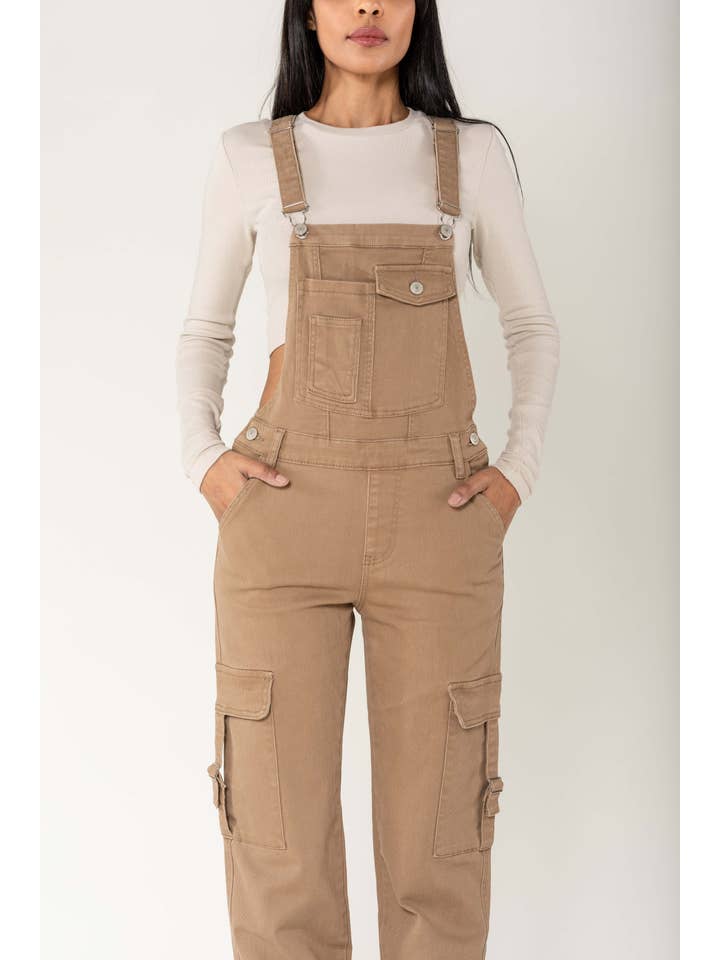 Nina Carter - Wholesale Overalls - Women's - Nina Carter Cargo Denim Stretch Denim Overalls S5609