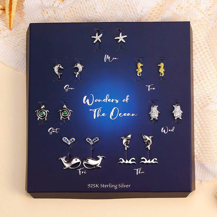 Ensemble de boucles d'oreilles « Les 7 merveilles de l'océan » pour la vente par WonderSpark
