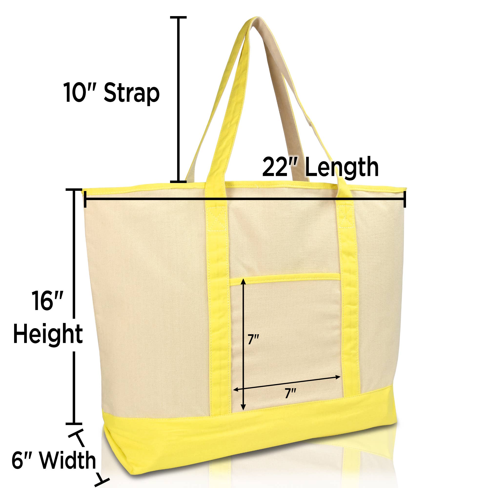 Dalix - Wholesale Tote Bag - Women's - DALIX 22" Open Top Heavy Duty Deluxe Tote Bag Outer Pocket56