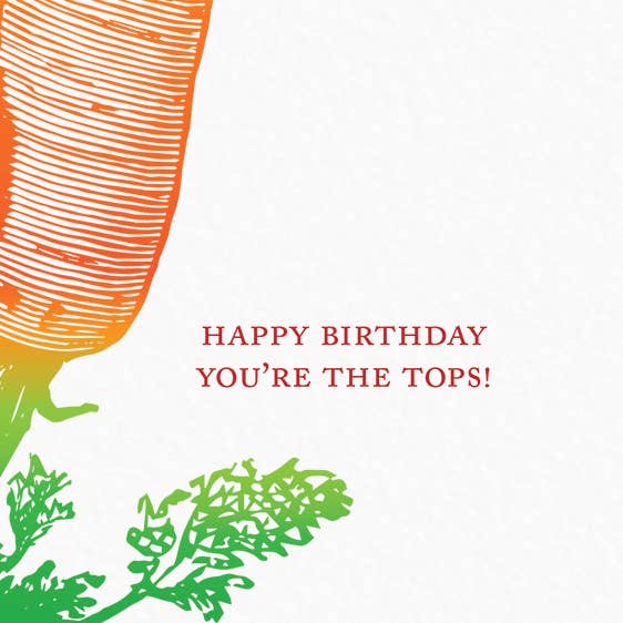 Ampersand M Studio - Wholesale Birthday Card - You Are Tops Carrot Birthday Greeting Card3
