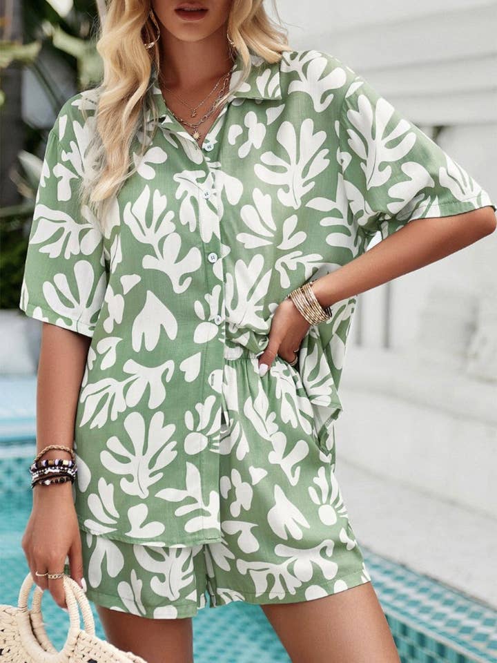 VividLux - Wholesale Top & Short Set (NOT Loungewear) - Women's - Tallan Short Set - Green - MF8