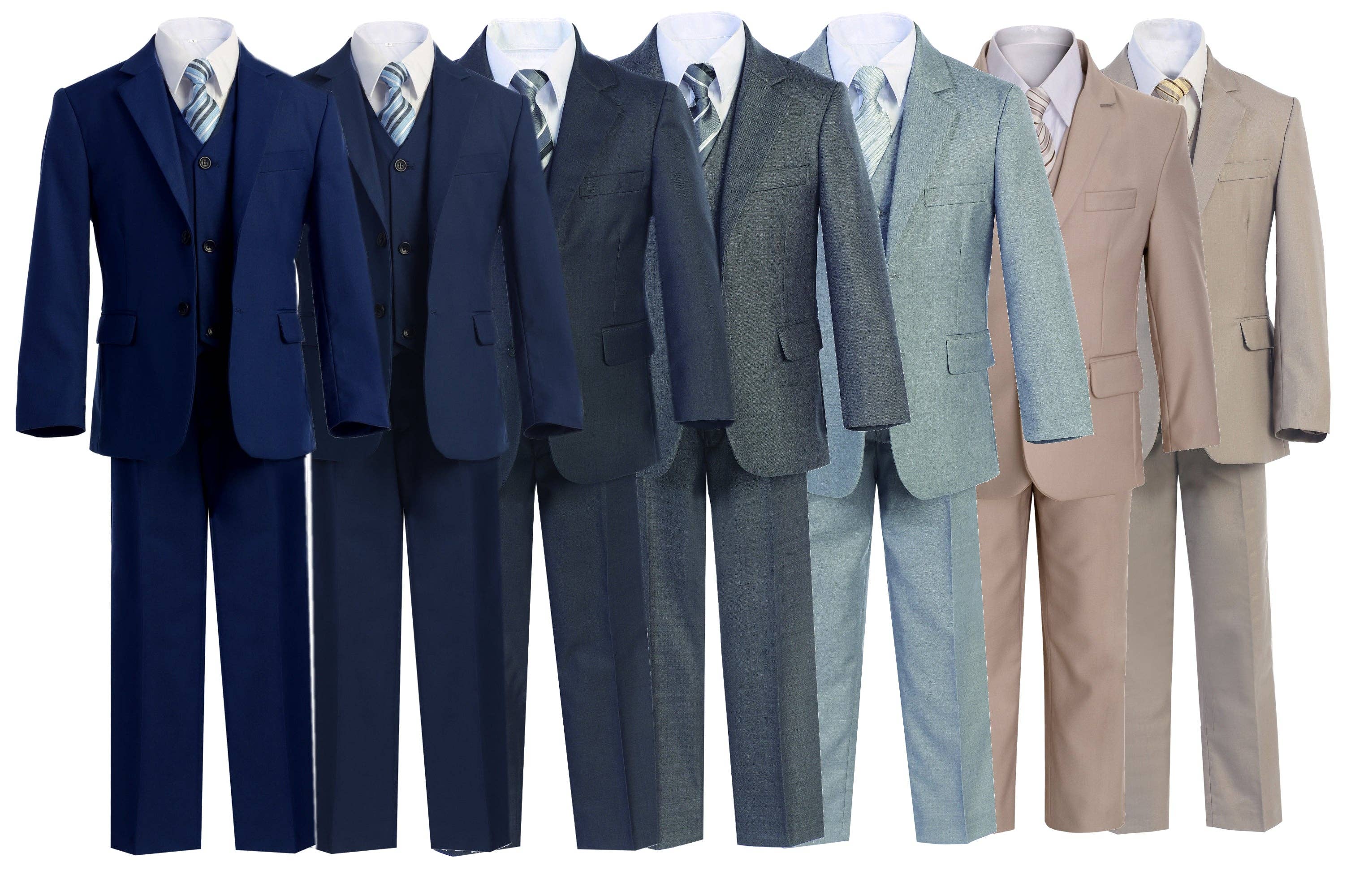 b-one inc - Vendita all'ingrosso Completo elegante - Bambini - Completo elegante slim fit 5 pezzi per bambini 2T-14 BY-0191