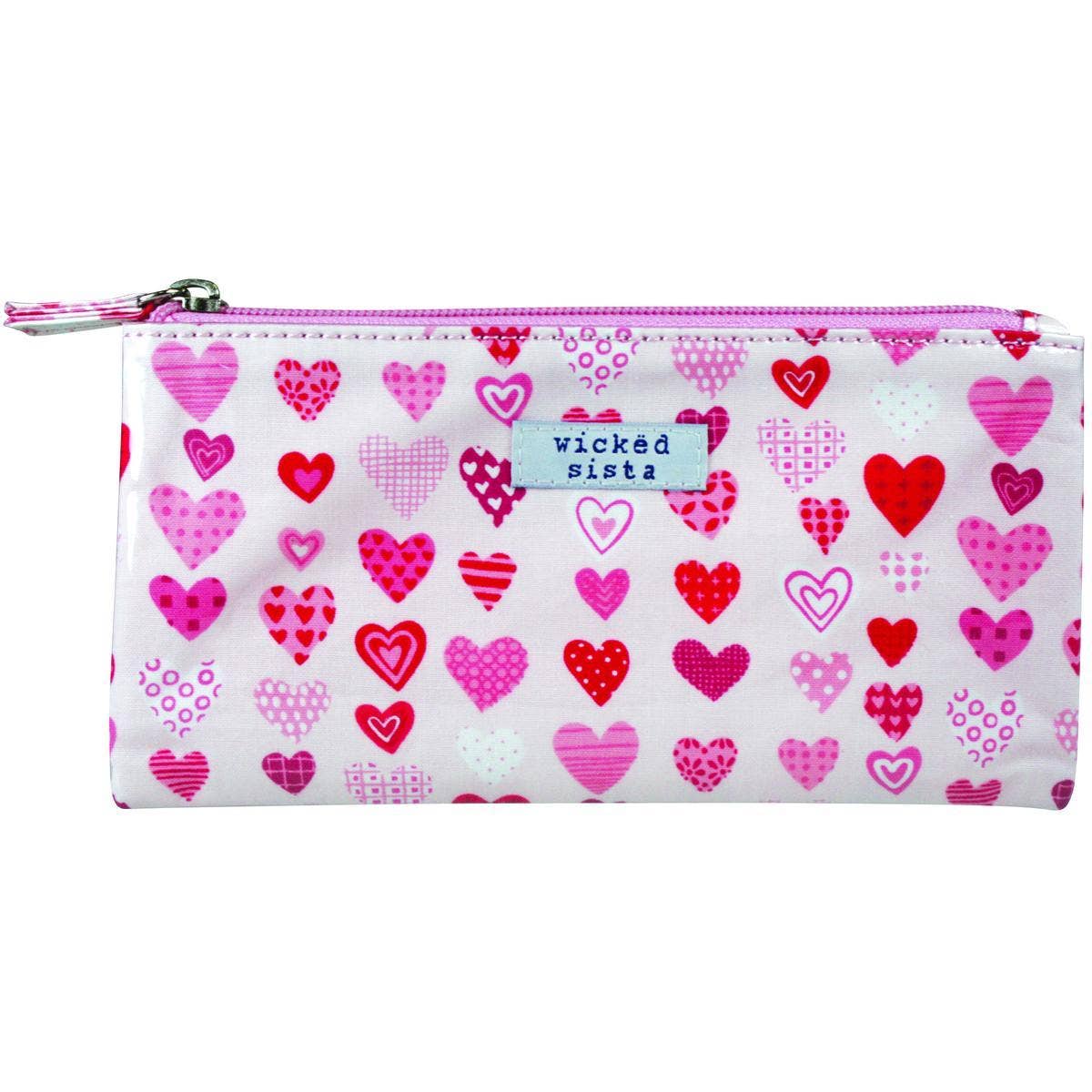 Wicked Sista Bags - Wholesale Makeup/Cosmetic Bag - Lots of Love Pink Small Kosmetiktasche0