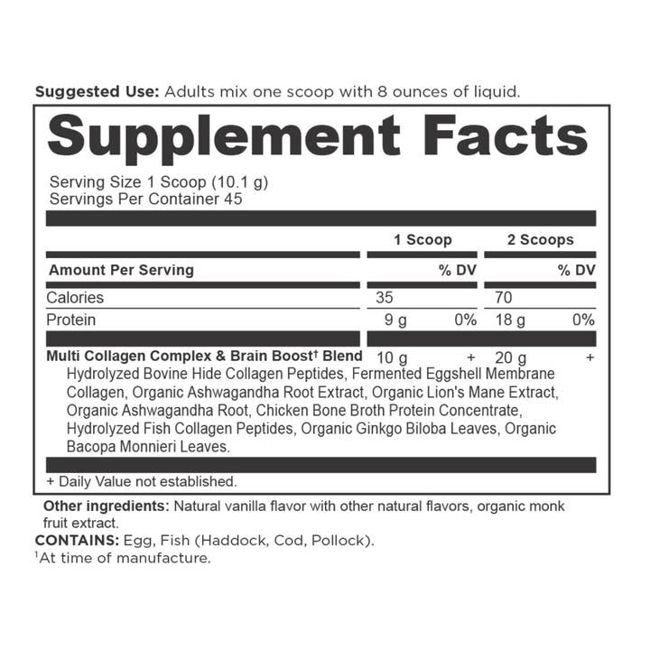 Black Multi Collagen Protein Brain Boost | Powder (45 Servings) for wholesale on Faire1