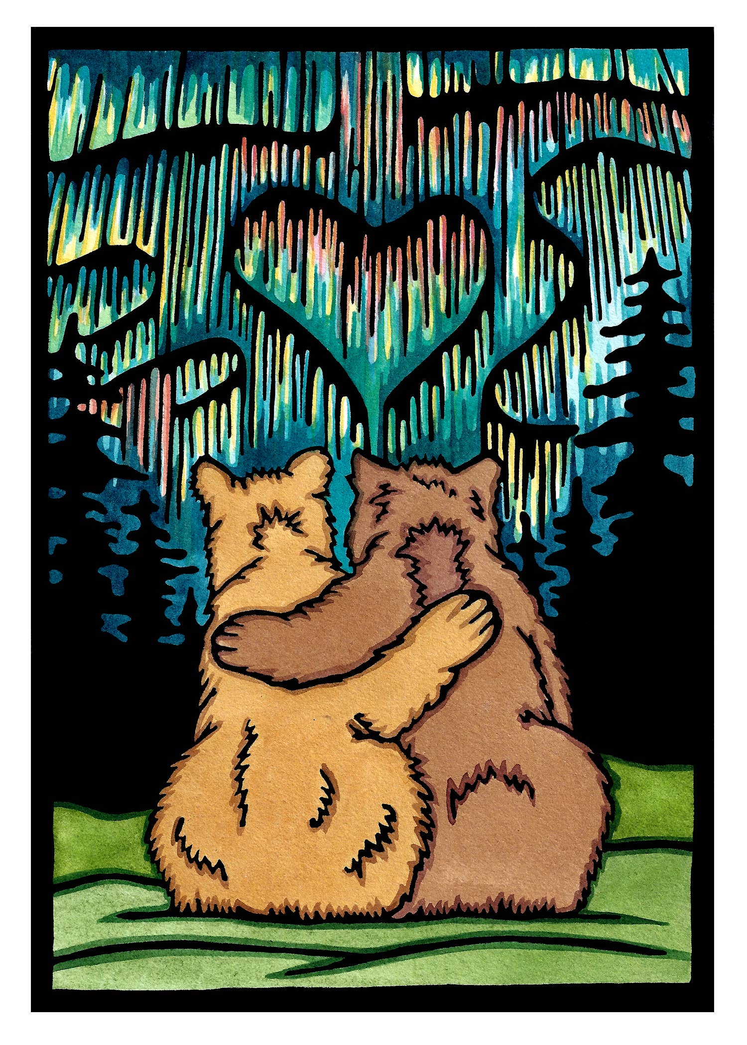 Sarah Angst Art - Wholesale Everyday Greeting Card - Greeting Card Under the Northern Lights3