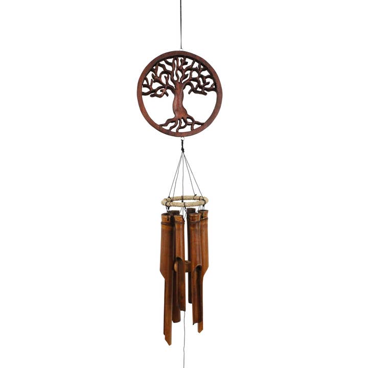 Tree of Life Bamboo Wind Chime for wholesale by Cohasset Gifts