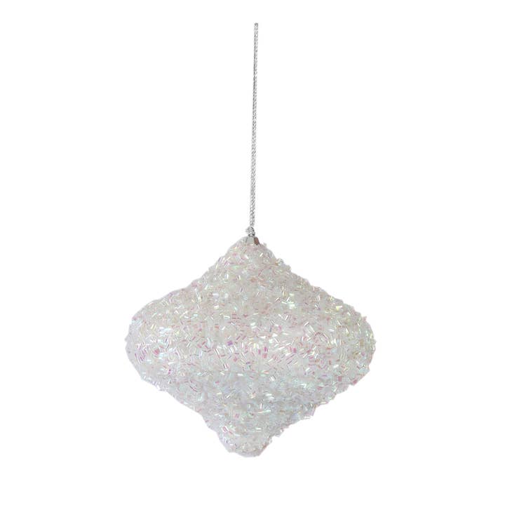 Ornamento a cipolla con perline arcobaleno da 4" per la vendita all'ingrosso da parte di Vatican Homes