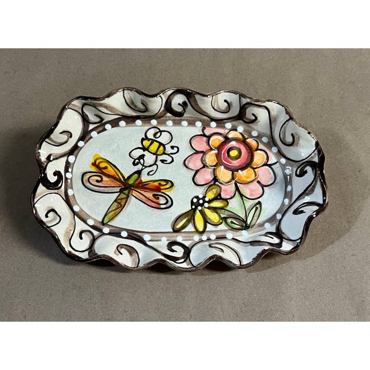 Trinket Tray (Swirl Dragonfly - 2026 Spring Collection) for wholesale by Heartfelt Traditions