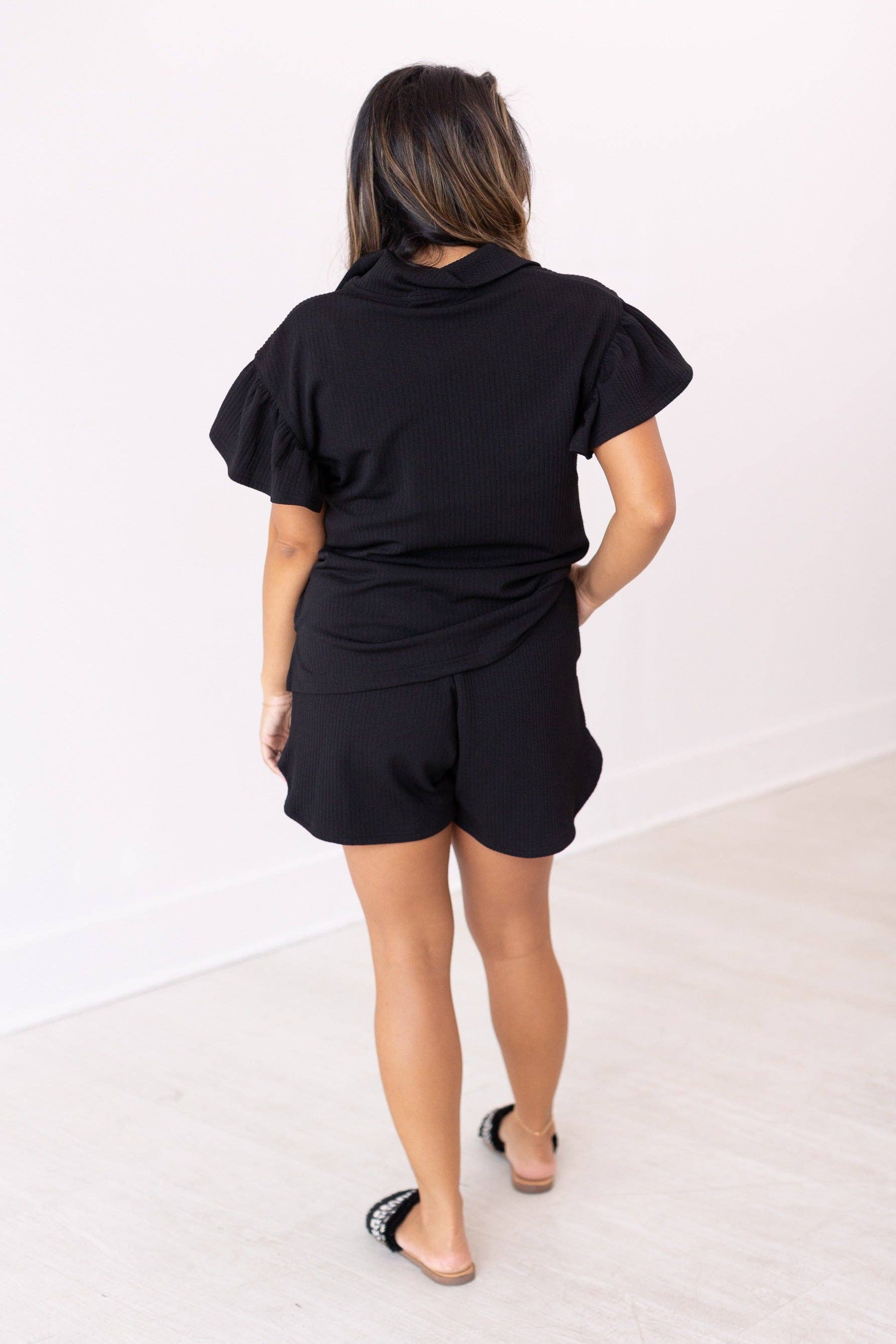 Black Knit Shorts for wholesale on Faire6