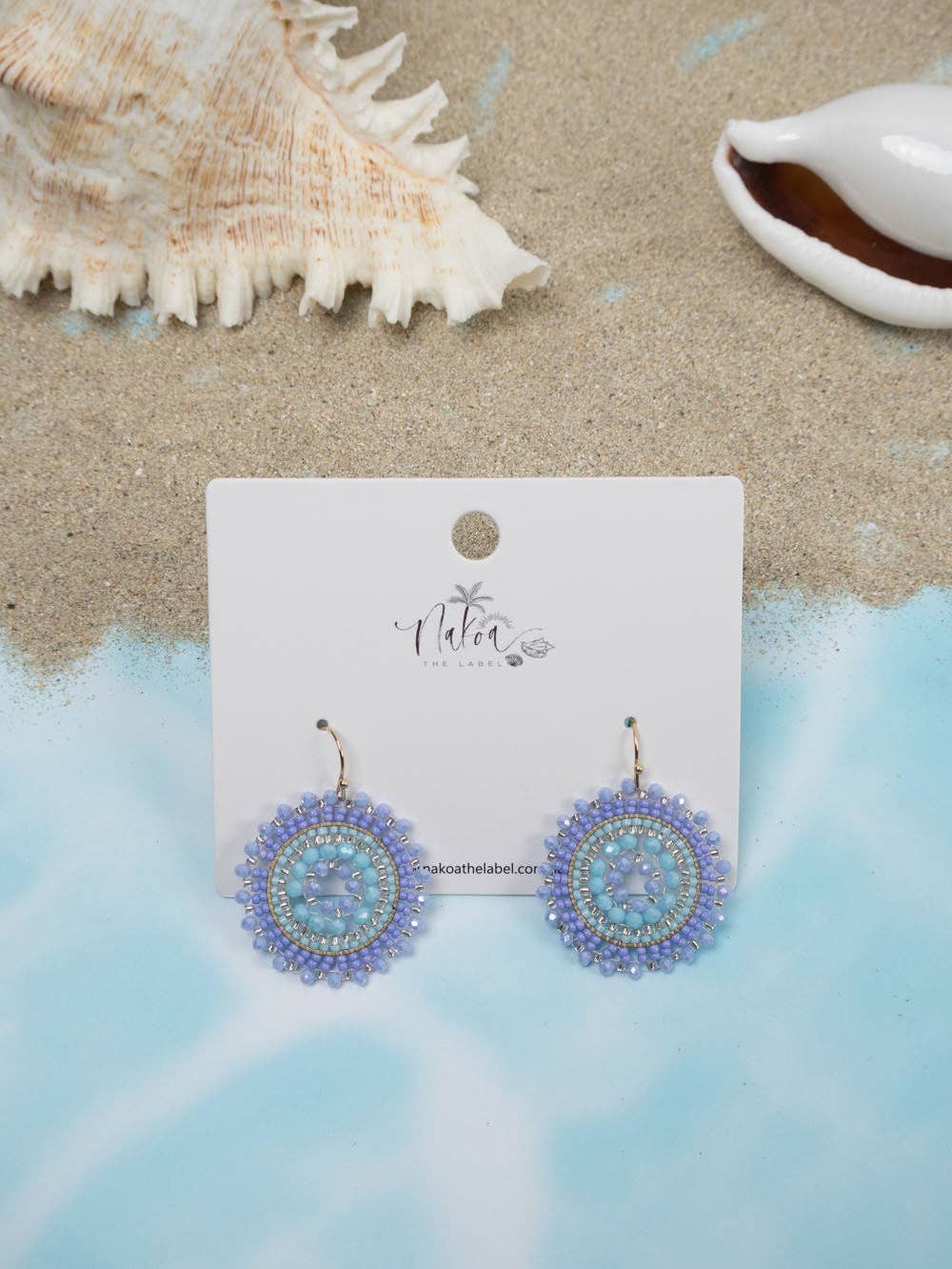 Nakoa The Label - Wholesale Dangle earrings - Sunburst Beaded Earrings - Blue