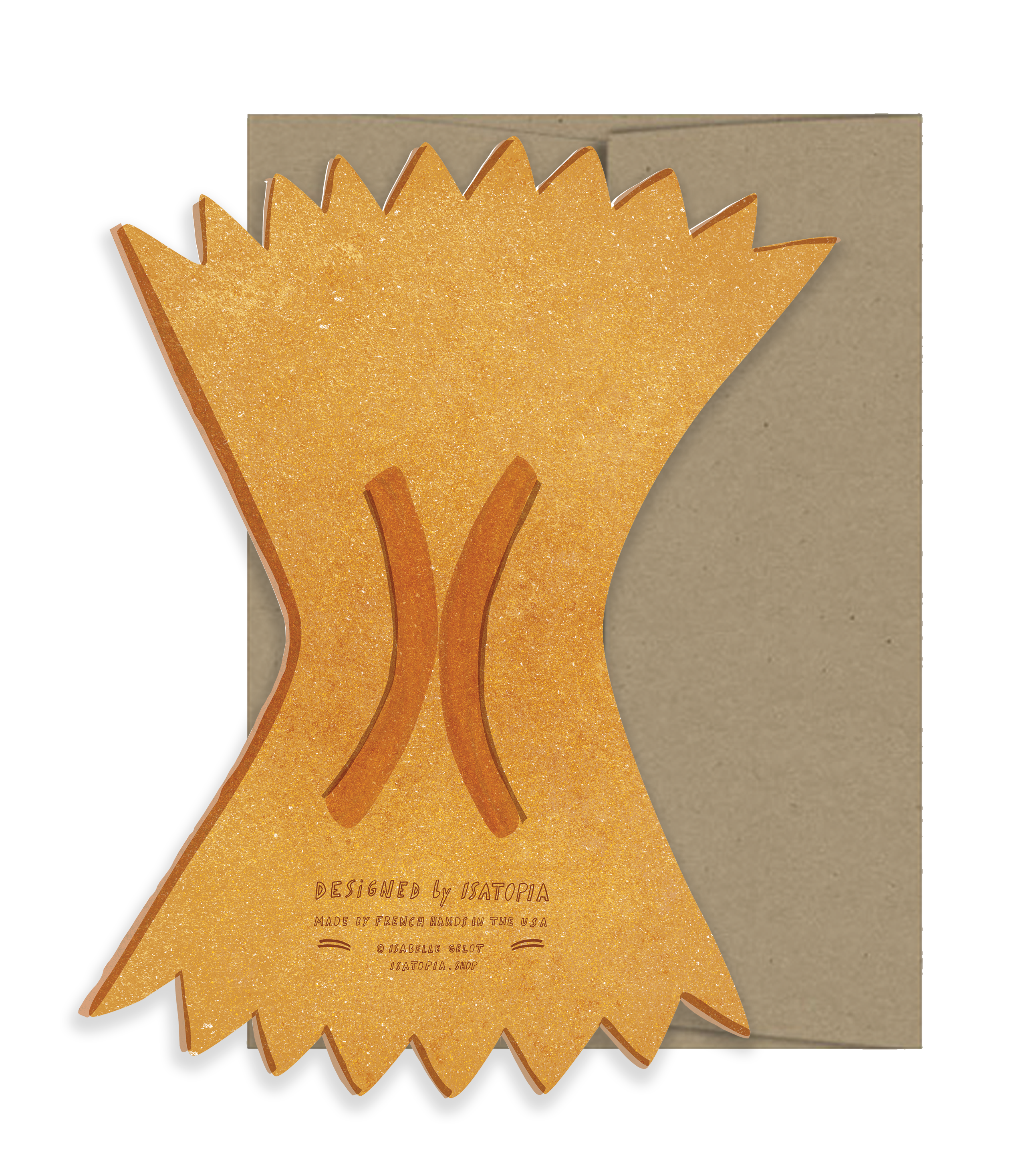 Isatopia - Wholesale Everyday Greeting Card - Farfalle Pasta  Die Cut Card - Italian Collection1