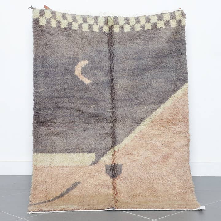 Tapis en laine marocain – Tapis marocain abstrait fait main pour la vente par MUSMUSRUGS