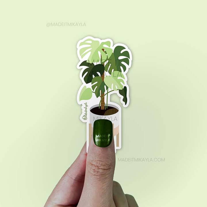 MadeItMikayla - Wholesale Sticker - Monstera Plant Sticker1