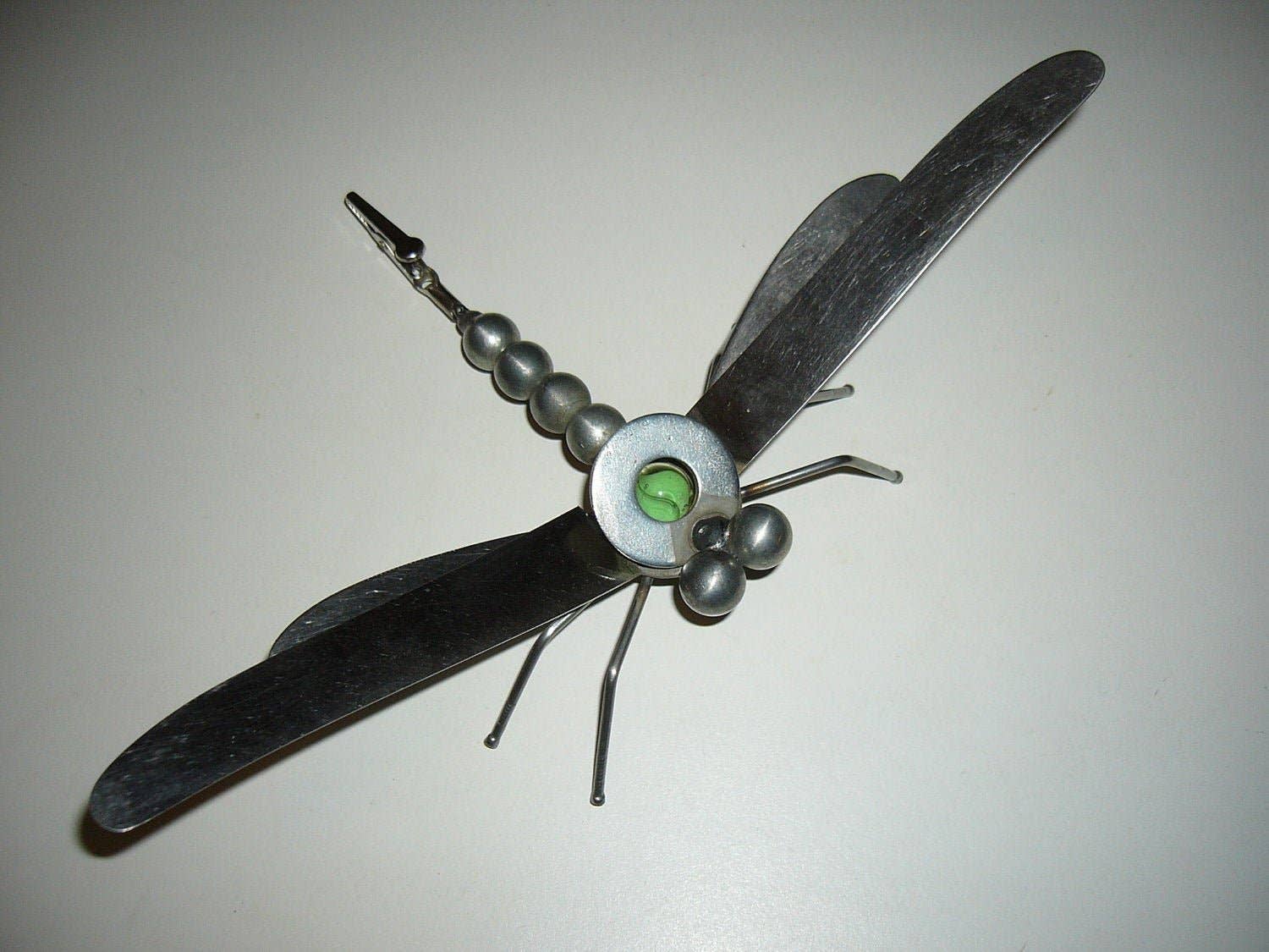Creations Welded - Wholesale Sculpture - Green Dragonfly Metal Sculpture Magnet, Garden Stake5