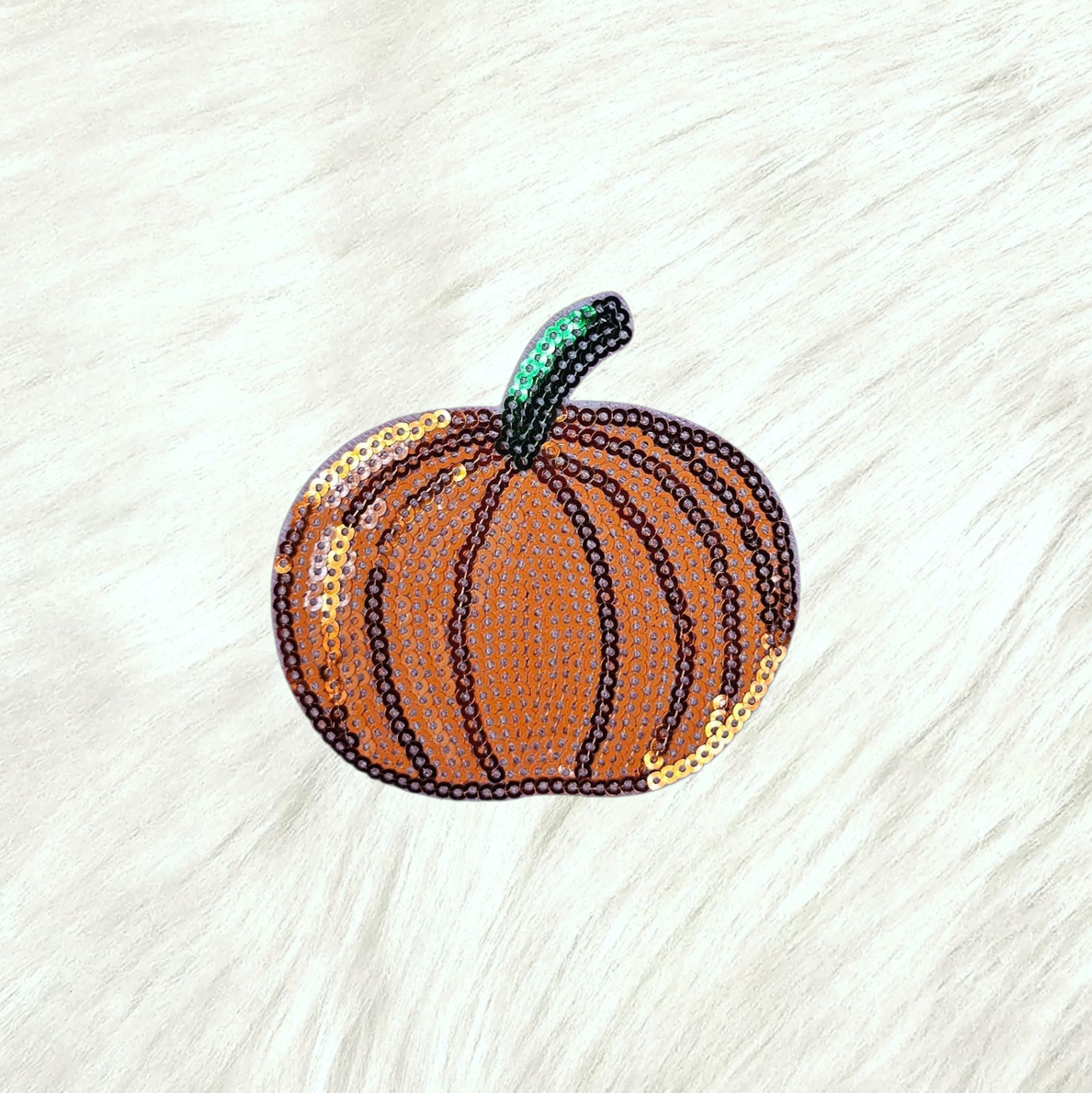 Scratch Decor - Wholesale Patch - Pumpkin Orange Sequin Iron On Patch0