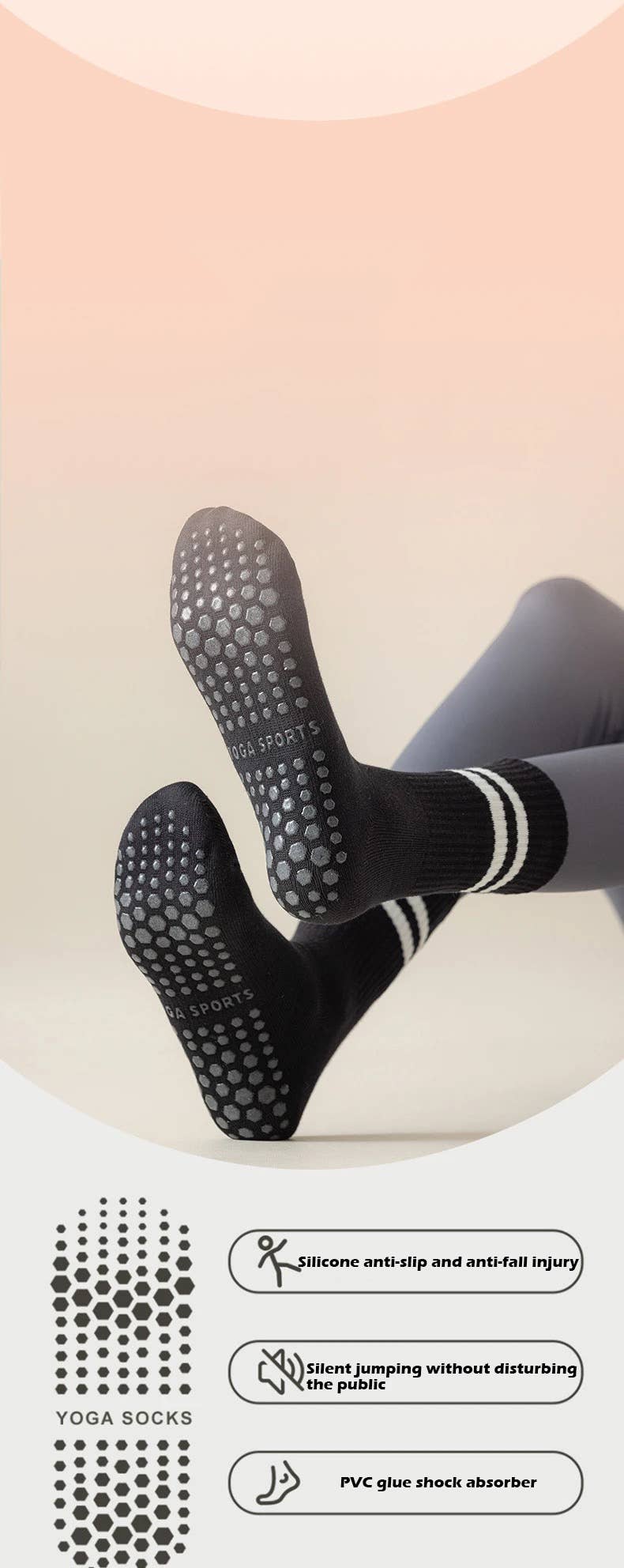 Belsize Activewear - Vendita all'ingrosso Calzini - Donna - Calzini antiscivolo per yoga e pilates13