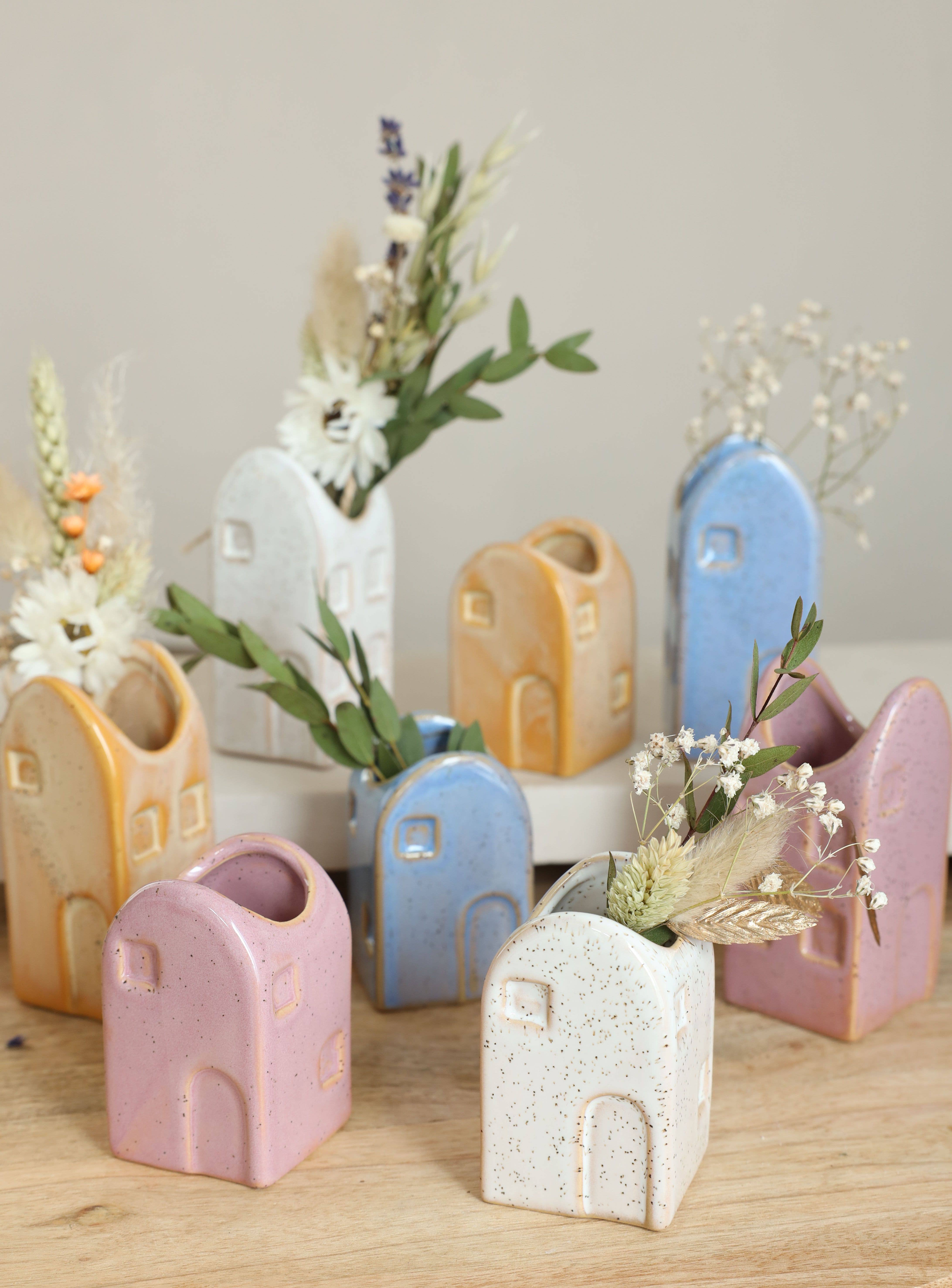 DRYdecorations - Wholesale Vase - Bloemenvaasjes huisjes - 4 kleuren small 1