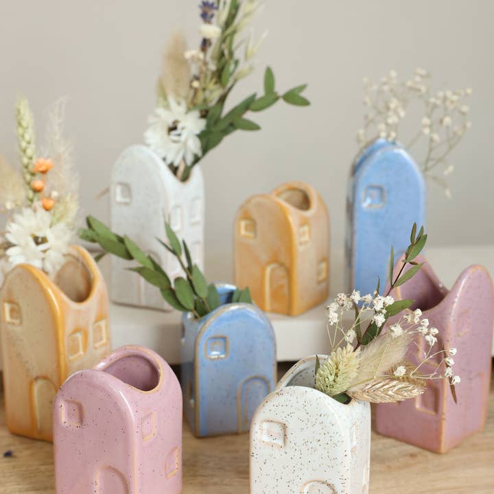 DRYdecorations - Wholesale Vase - Bloemenvaasjes huisjes - 4 kleuren small 1