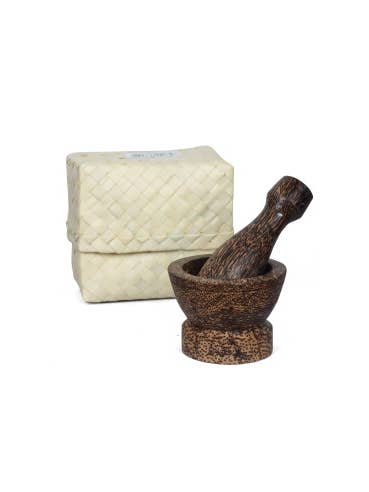 Kleine vijzel van palmhout voor wholesale door Khla - L'épicerie du Mékong