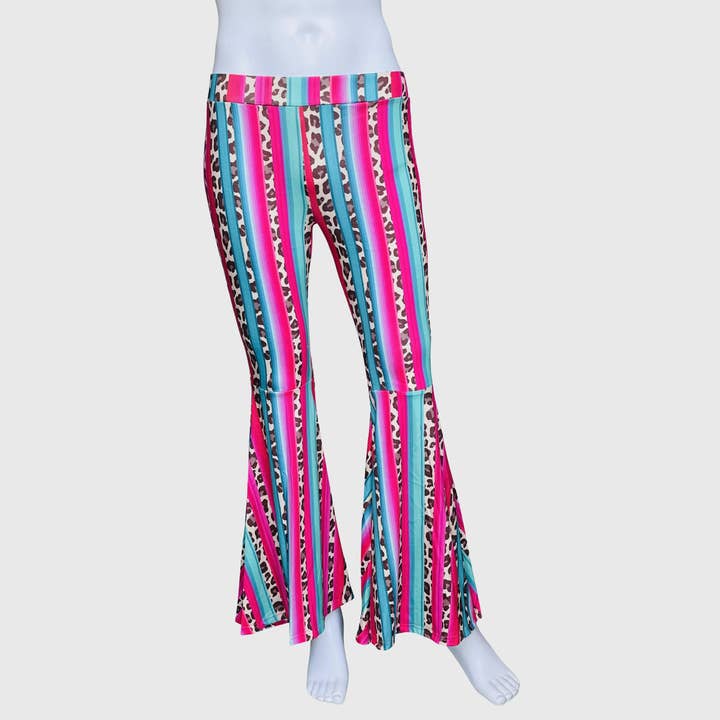 ILTEX Apparel - Wholesale Pants - Women's - Serape Cheetah Bell Bottom Pants - Adult