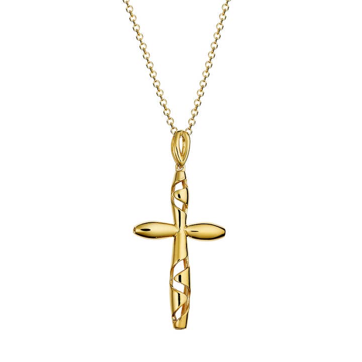 Pendentif Croix - Or 14 carats pour la vente par Eleni Orfanou