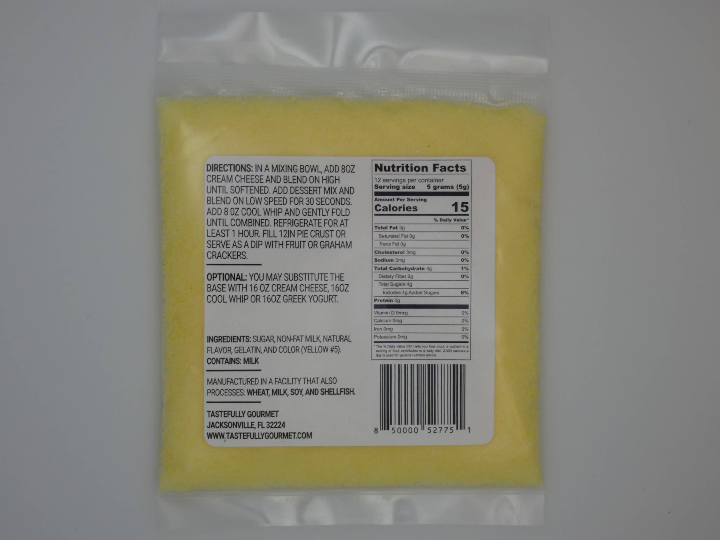 Tastefully Gourmet – Preparado de bolo por atacado – Cheesecake sem cozesecake de limão1