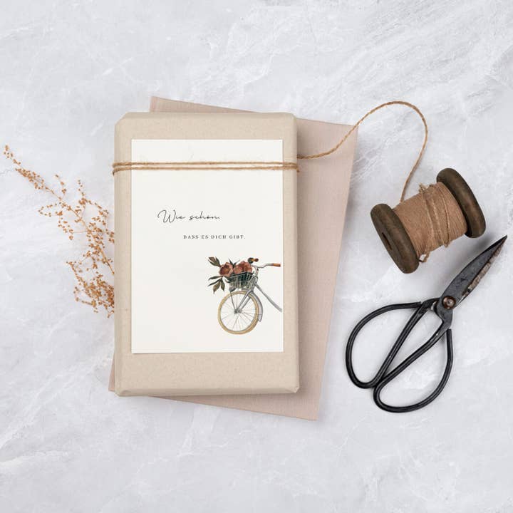 Biglietto di auguri, Che meraviglia che esisti, Bicicletta per la vendita all'ingrosso da parte di Liljendal