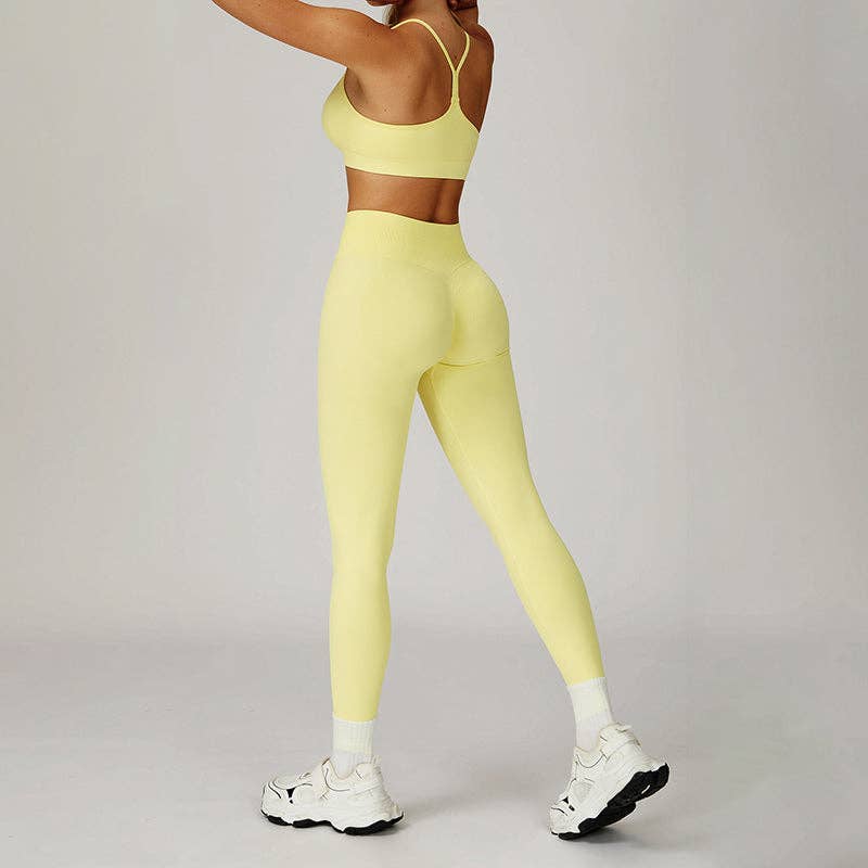 WONDERXFANS – Großhandel Sportbekleidungsset – Damen – Schnelltrocknender Sport-BH + Po-liftende Leggings 2-teiliger Satz19