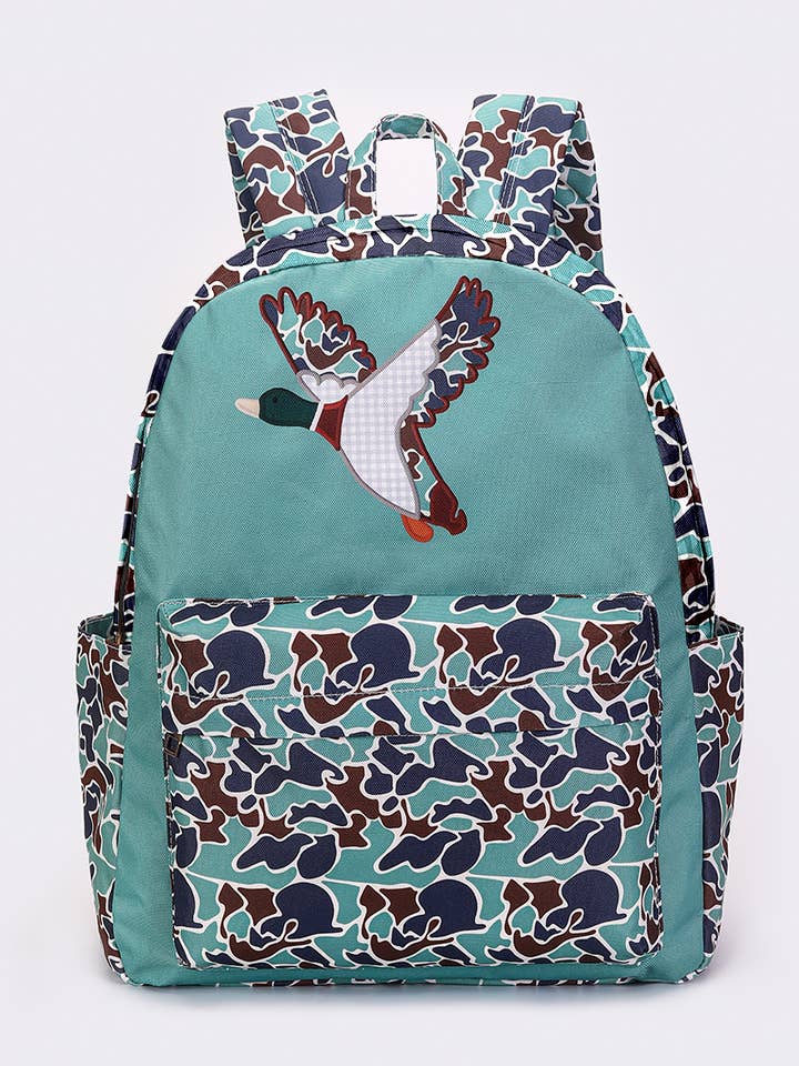 Boys Cmaouflage Duck Hunting Canvas Backpack for wholesale by sassy kids palace