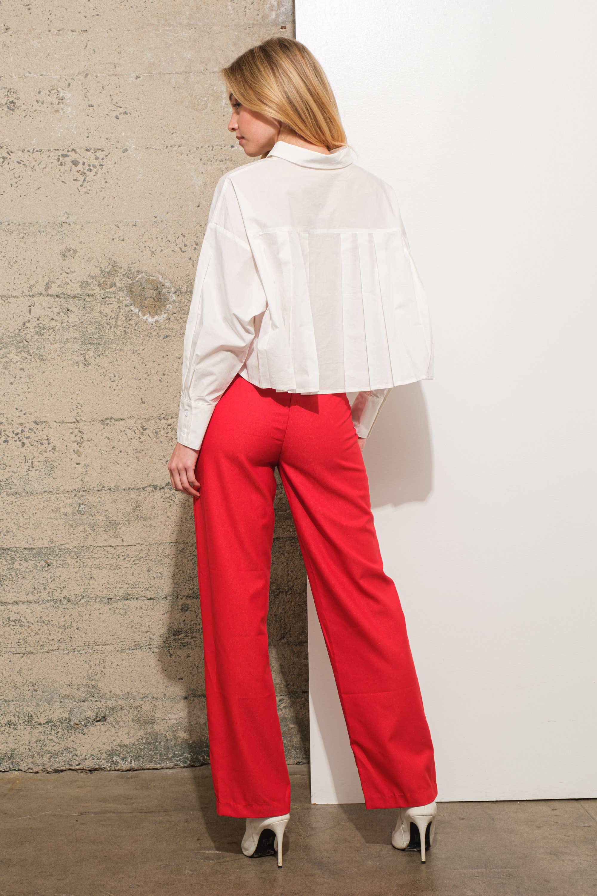 Blue B - Vente Pantalon – femme - Pantalon formel taille mi-haute à jambes droites légèrement fuselées13