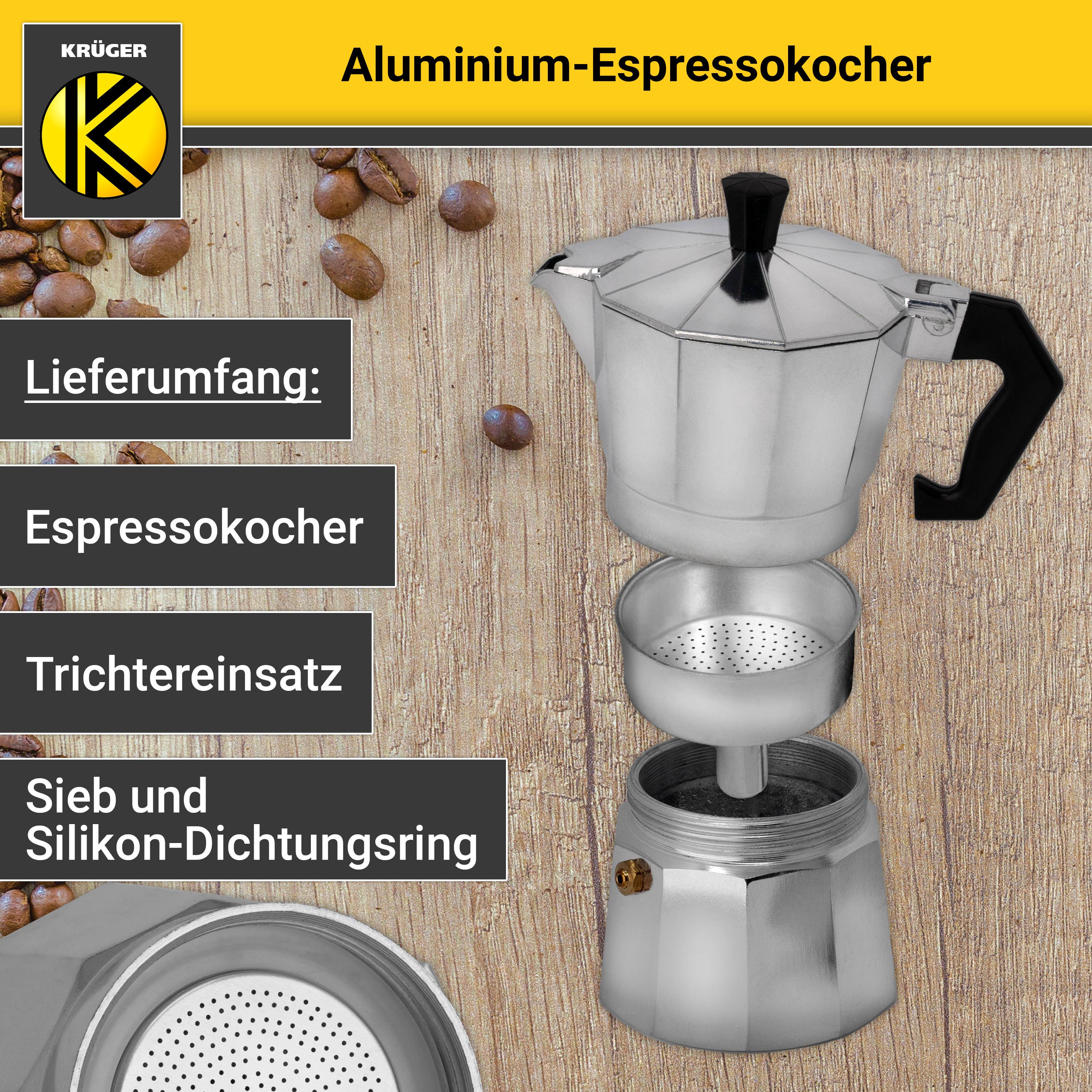 Karl Krüger - Wholesale Espresso Maker - Karl Krüger aluminum espresso maker silver, 6 cups2