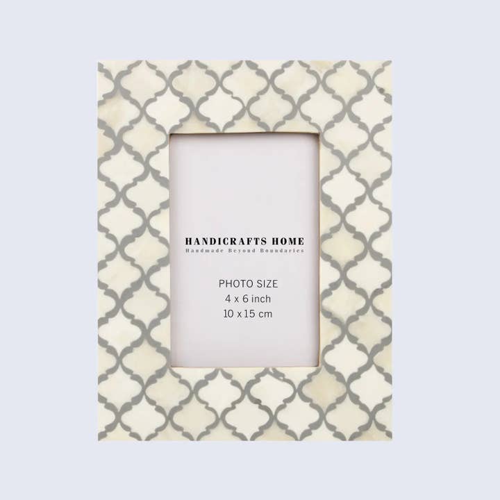 Photo Frames Moroccan Pattern White & Grey - 4x6, 5x7 for wholesale by Handicrafts Home
