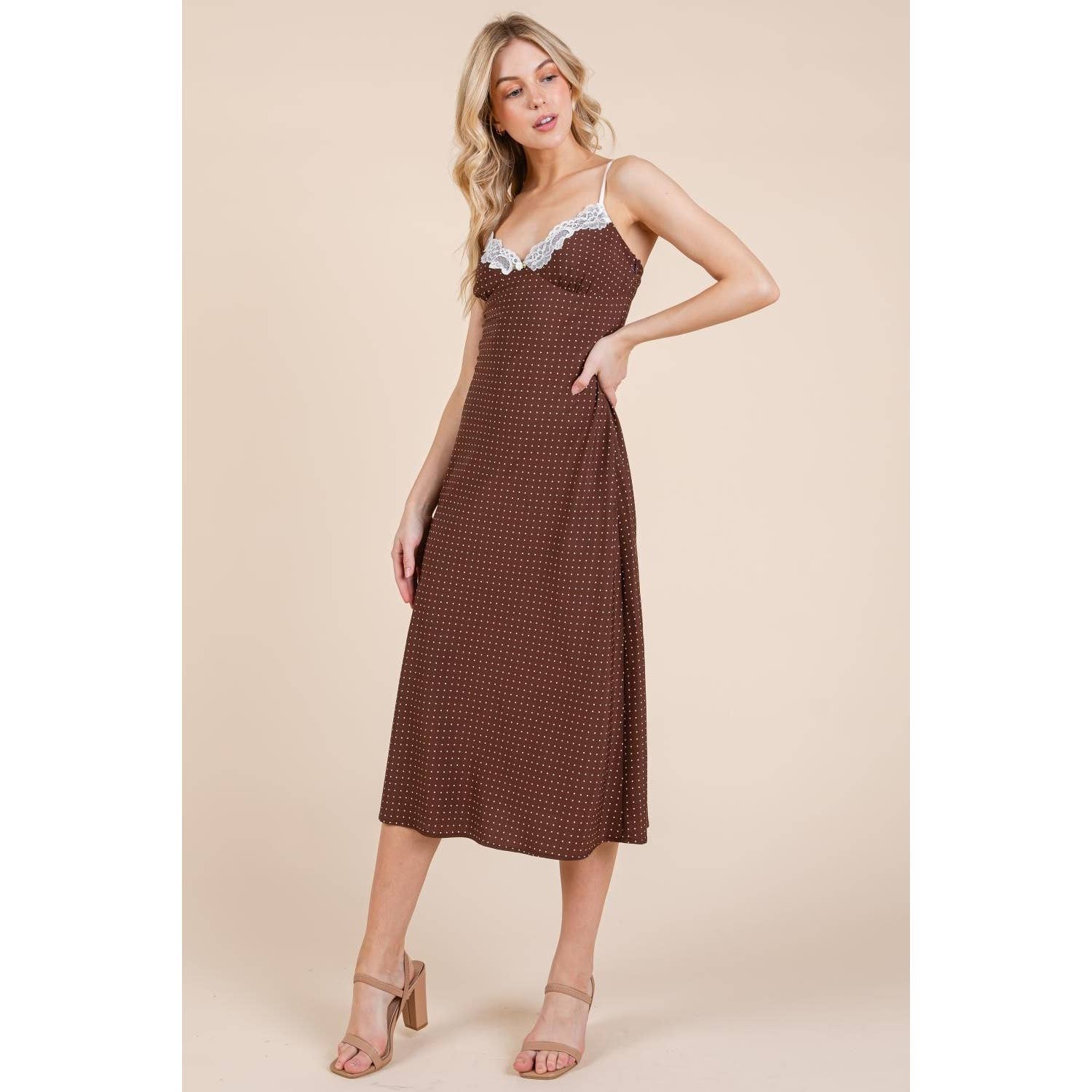 Honey Mango - Wholesale Dress - Women's - Polka dot midi dress14