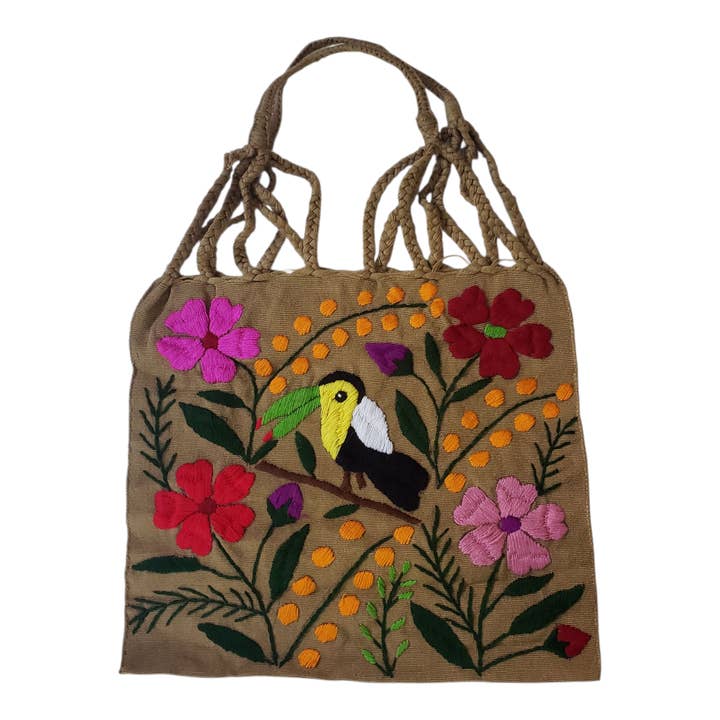 The Little Pueblo - Wholesale Tote Bag - Women's - Embroidered Mexican Woven Tote Bag5