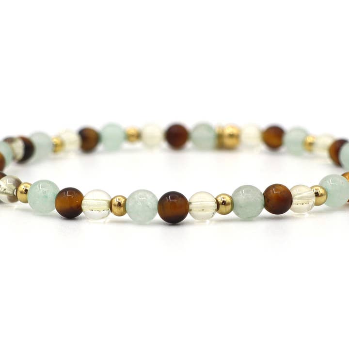 Armband aus Naturstein Happiness, Silber und Gold für den Großhandel von by Indah