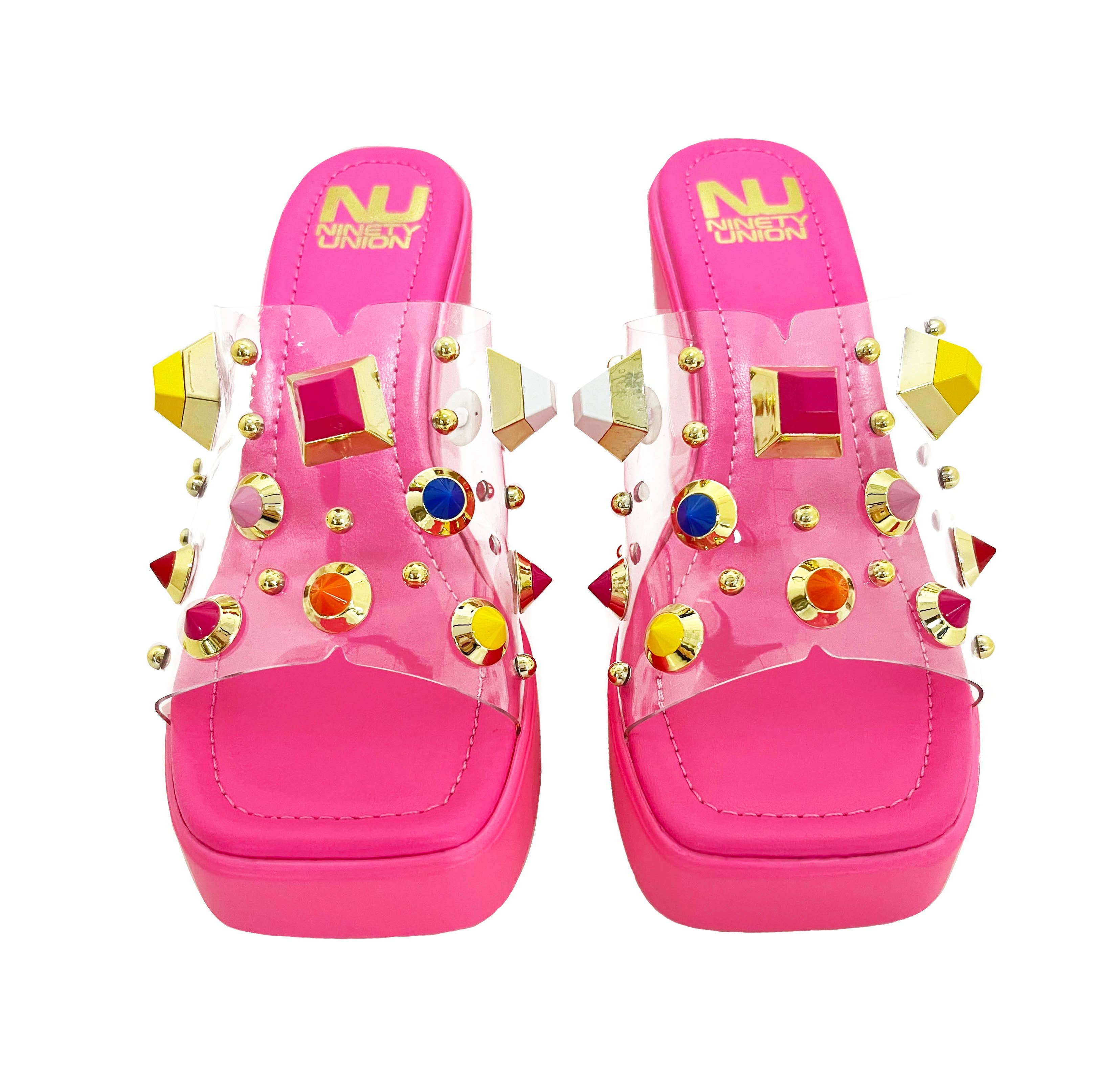 LADY COUTURE - Vente Chaussures compensées – femme - Sandale compensée Palm Beach avec multi-pierres3