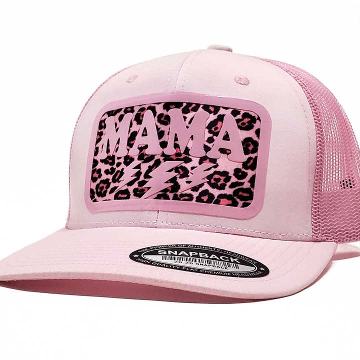 "Mama" Leopard Print Premium Baseball & Snapback Trucker Hat for wholesale by Peace and Dozen Inc