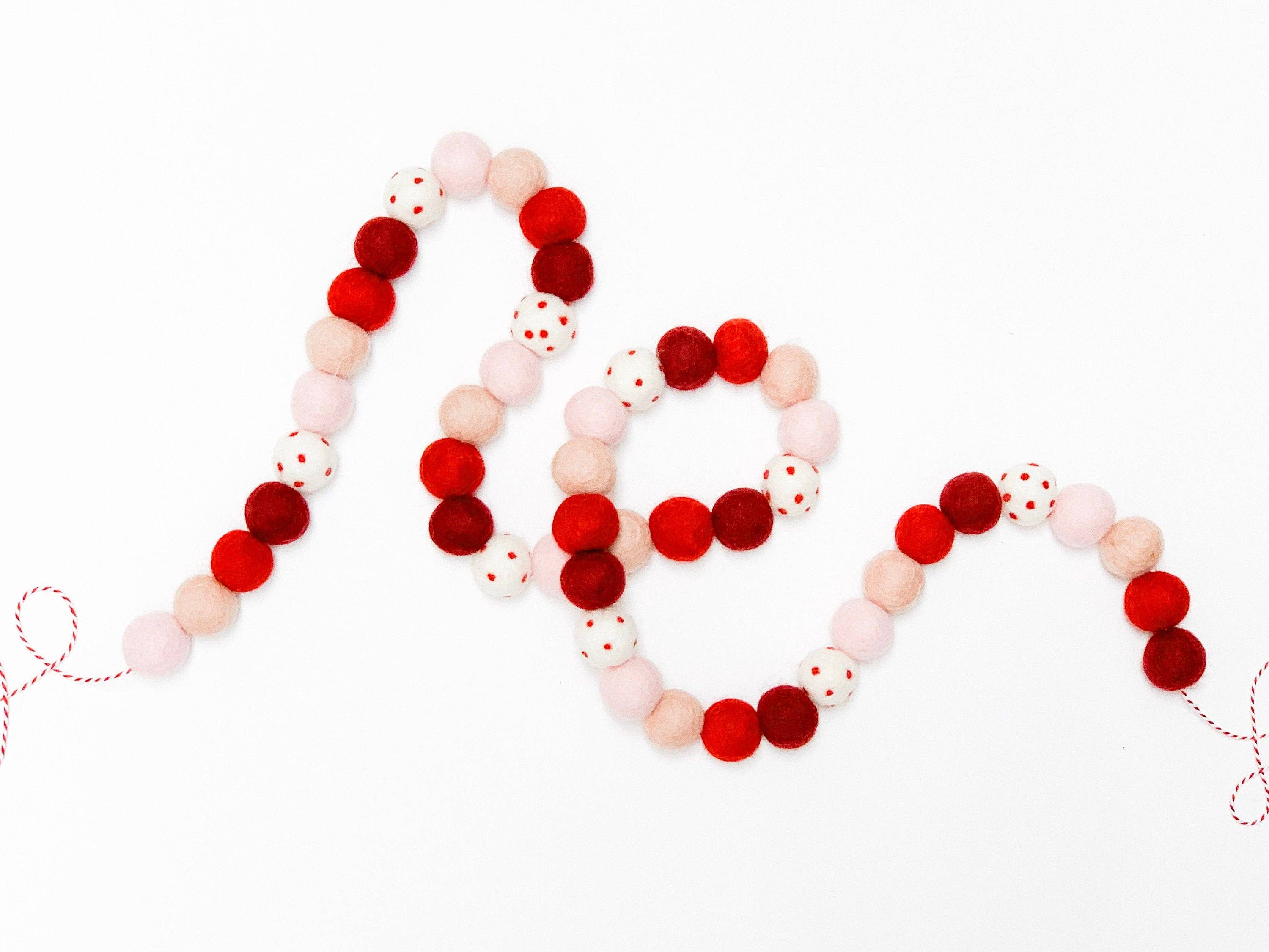 Pearl & Jane - Wholesale Bunting/Garland - Sprinkle of Red & Pink Felt Ball Garland2