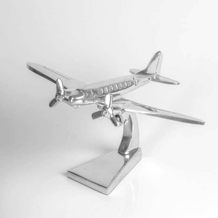 Aluminium DC3 Dakota Sculpture, 30cm for wholesale by Nauticalia