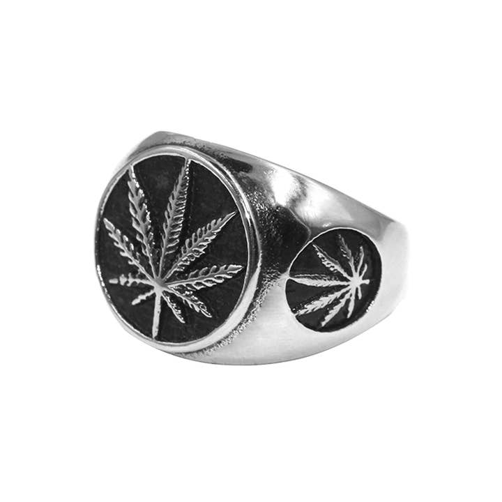 Awaken - Wholesale Midi Ring - A-632 Cannabis Leaf Ring