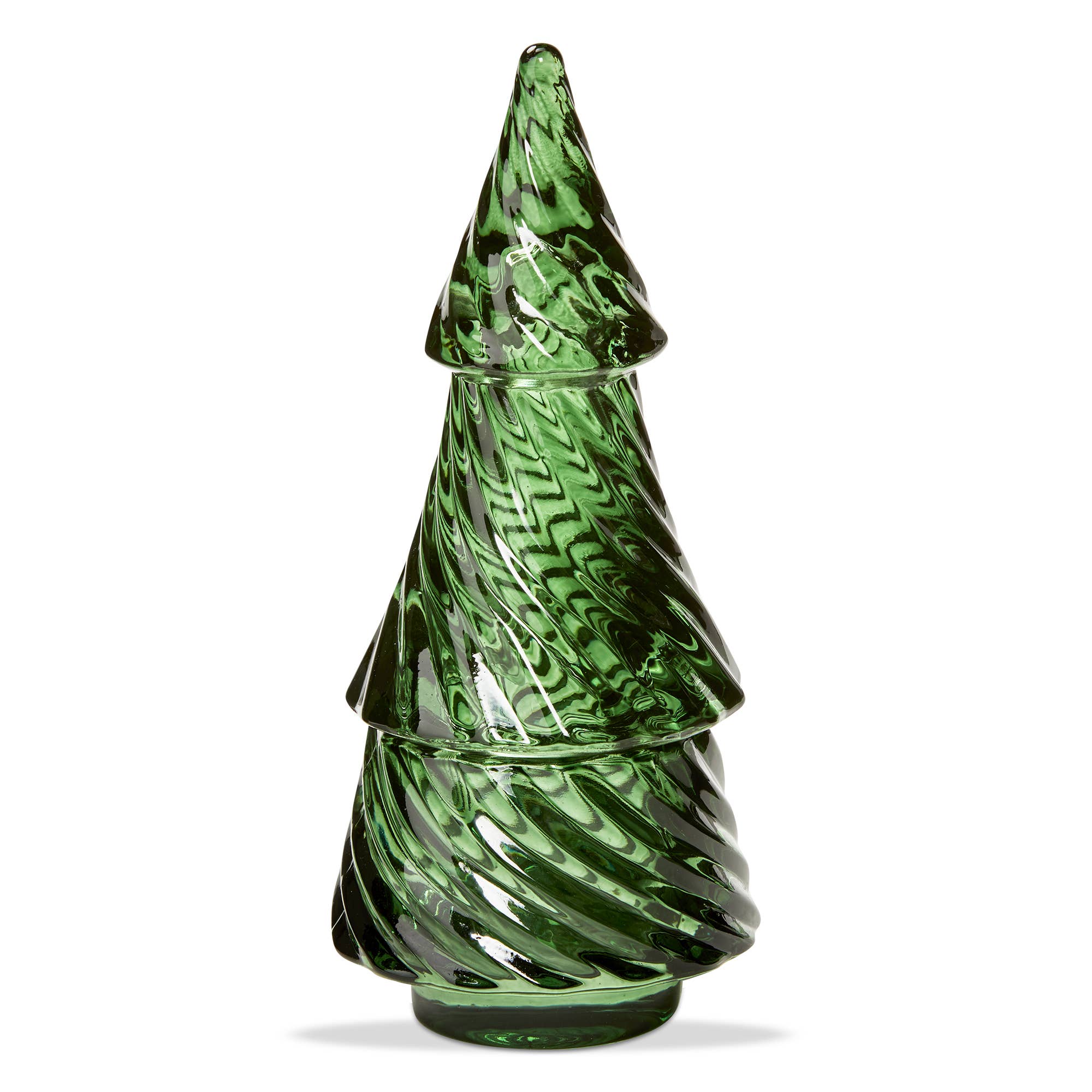 Glass Twist Tree Tealight Holder Green Christmas for wholesale on Faire0