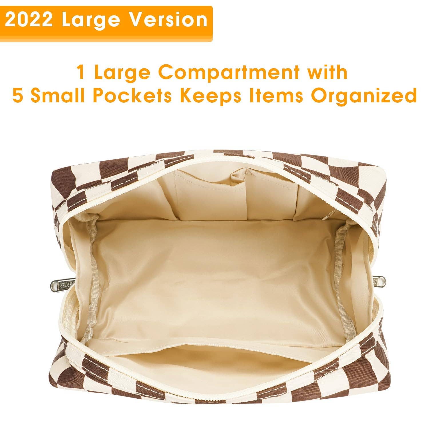 wandf - Wholesale Makeup/Cosmetic Bag - Checkered Makeup Bag Travel Cosmetic Bag Organizer Toiletry65