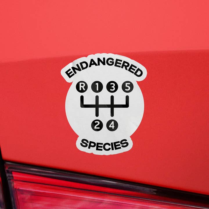 Sticker Bull - Wholesale Sticker - Endangered Species Five Speed Manual Car Waterproof Vinyl Sticker Decal for Car, Waterbottle and, Laptop
