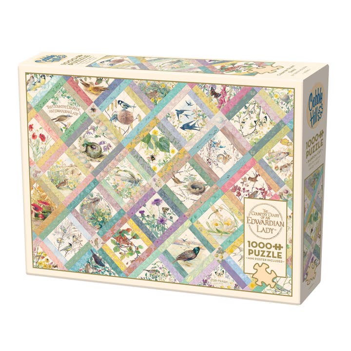 Outset Games and Cobble Hill Puzzles - Wholesale Puzzle - Adult - Country Diary Quilt 1000pc puzzle
