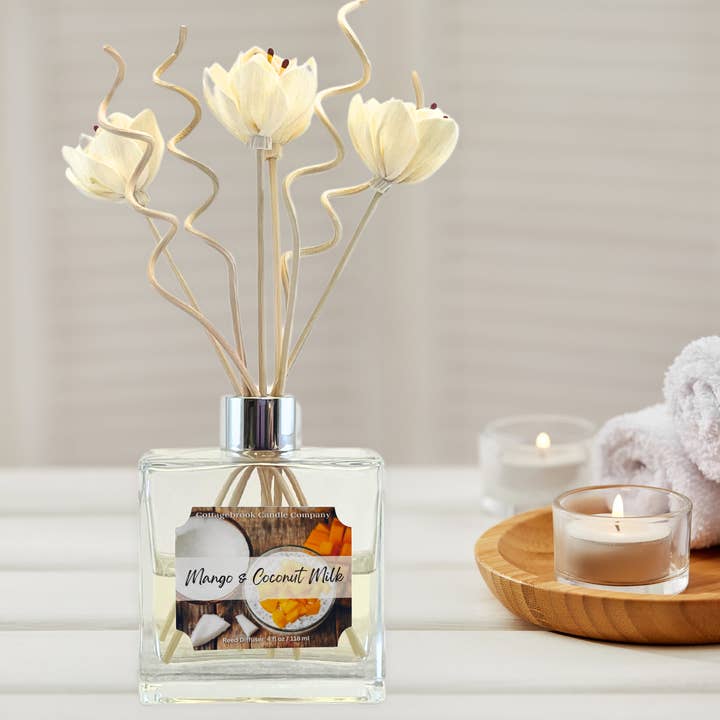Mango- og kokosmælksrørdiffusor for engroshandel hos Cottagebrook Candle Company