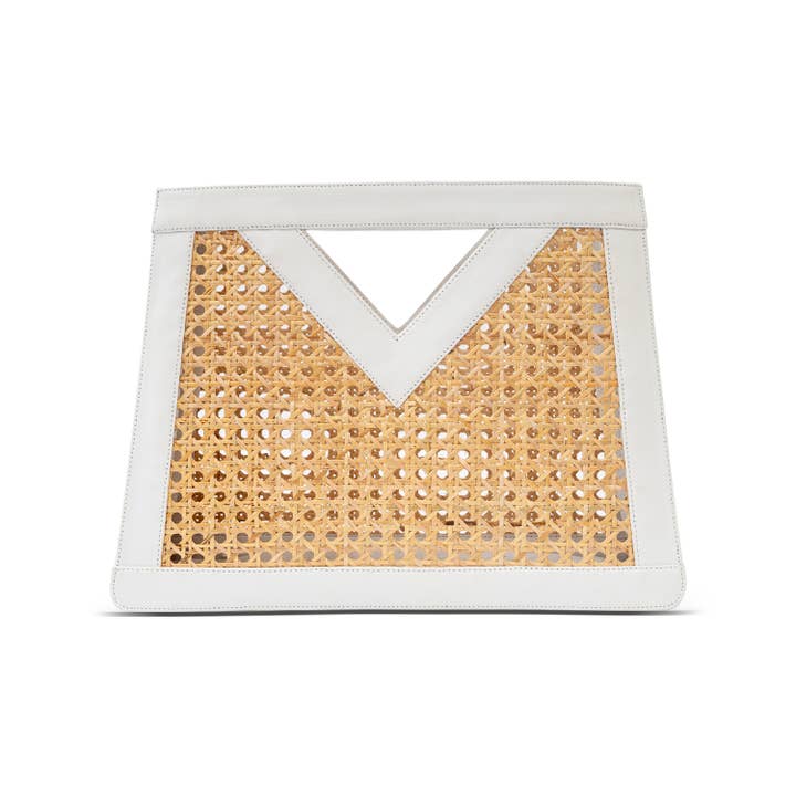 The Artisan and Company – wholesale Top handle bag – women's – Genuine Leather and Rattan Top Handle Bag5