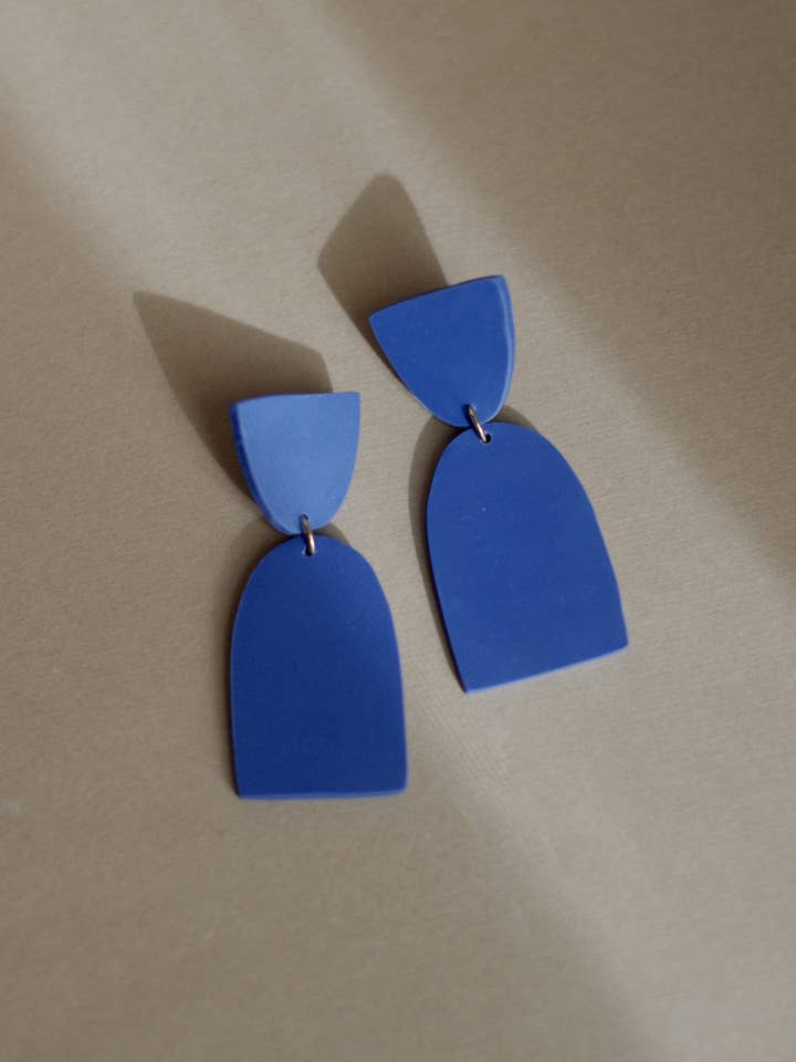 Blue Column Earrings for wholesale by Xenia Studio